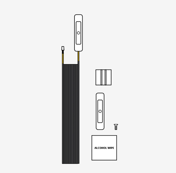 Yellow Sensor Cable w/Activator and Clips